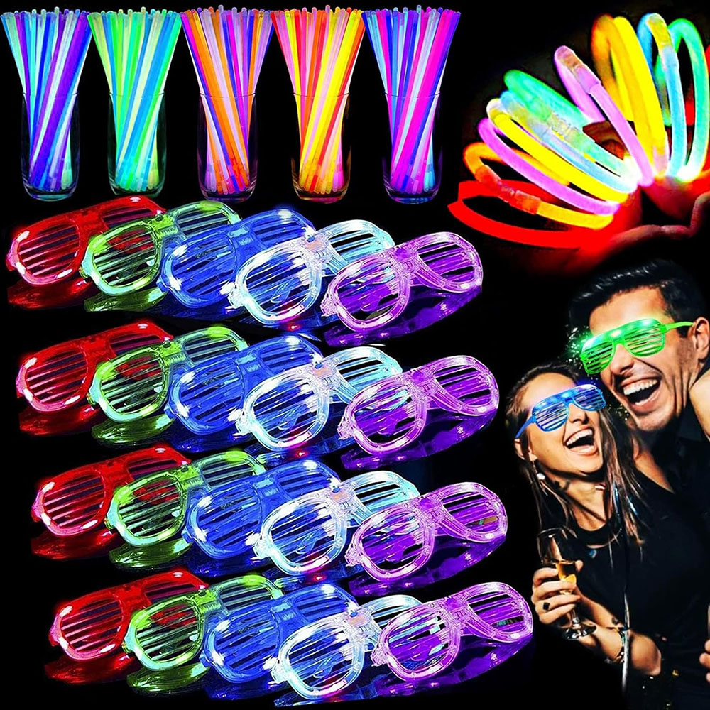 Glow In The Dark Party Glasses - Paquete de 136 luces que brillan