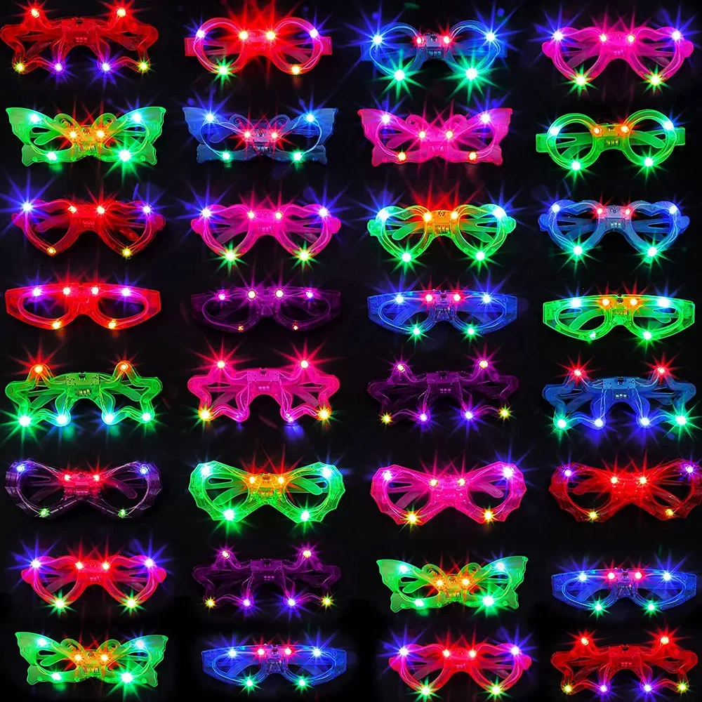 Glow In The Dark Party Glasses - Gafas LED de neón que brillan
