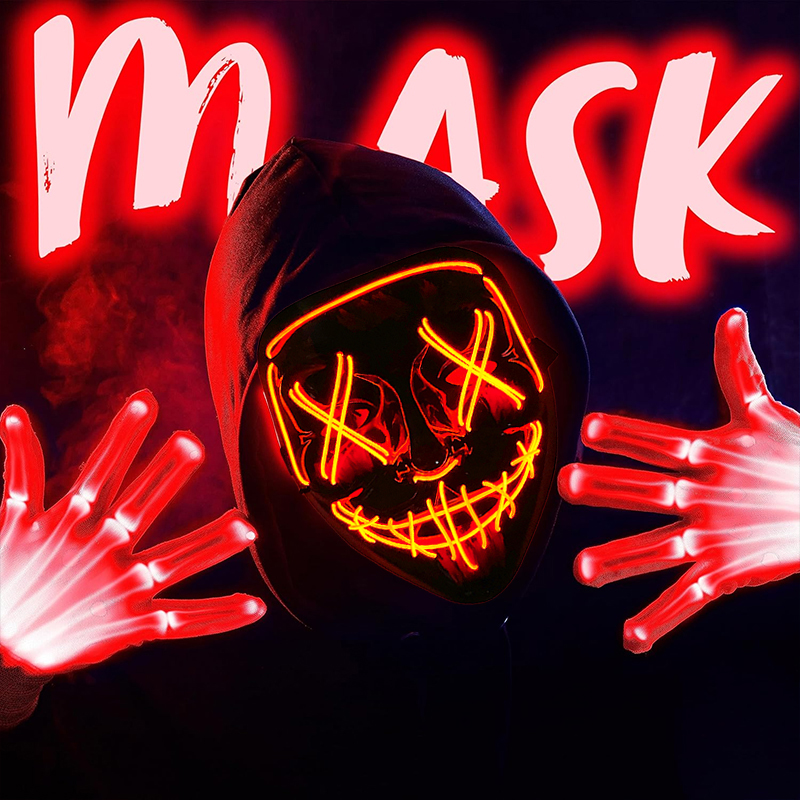 Led Purge Mask Halloween - Máscara de Fiesta Inalámbrica 2026 con