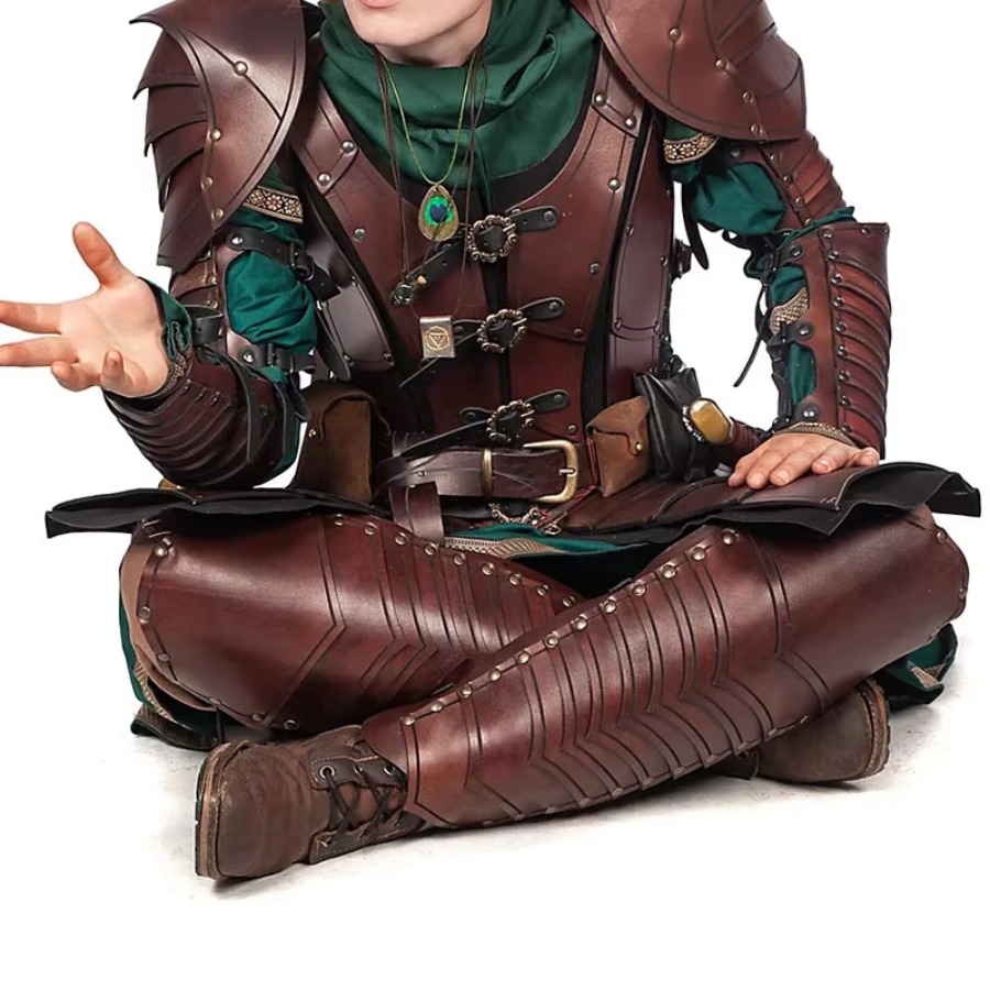 Costumes - Protector de espinillas de cuero para