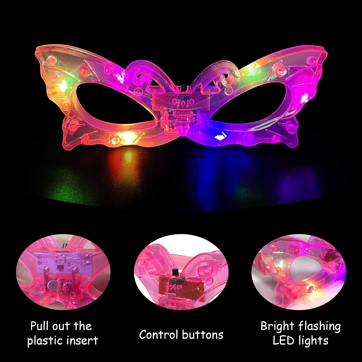 12 gafas LED luminosas que bri - Glow In The Dark Party Glasses reseña y precio