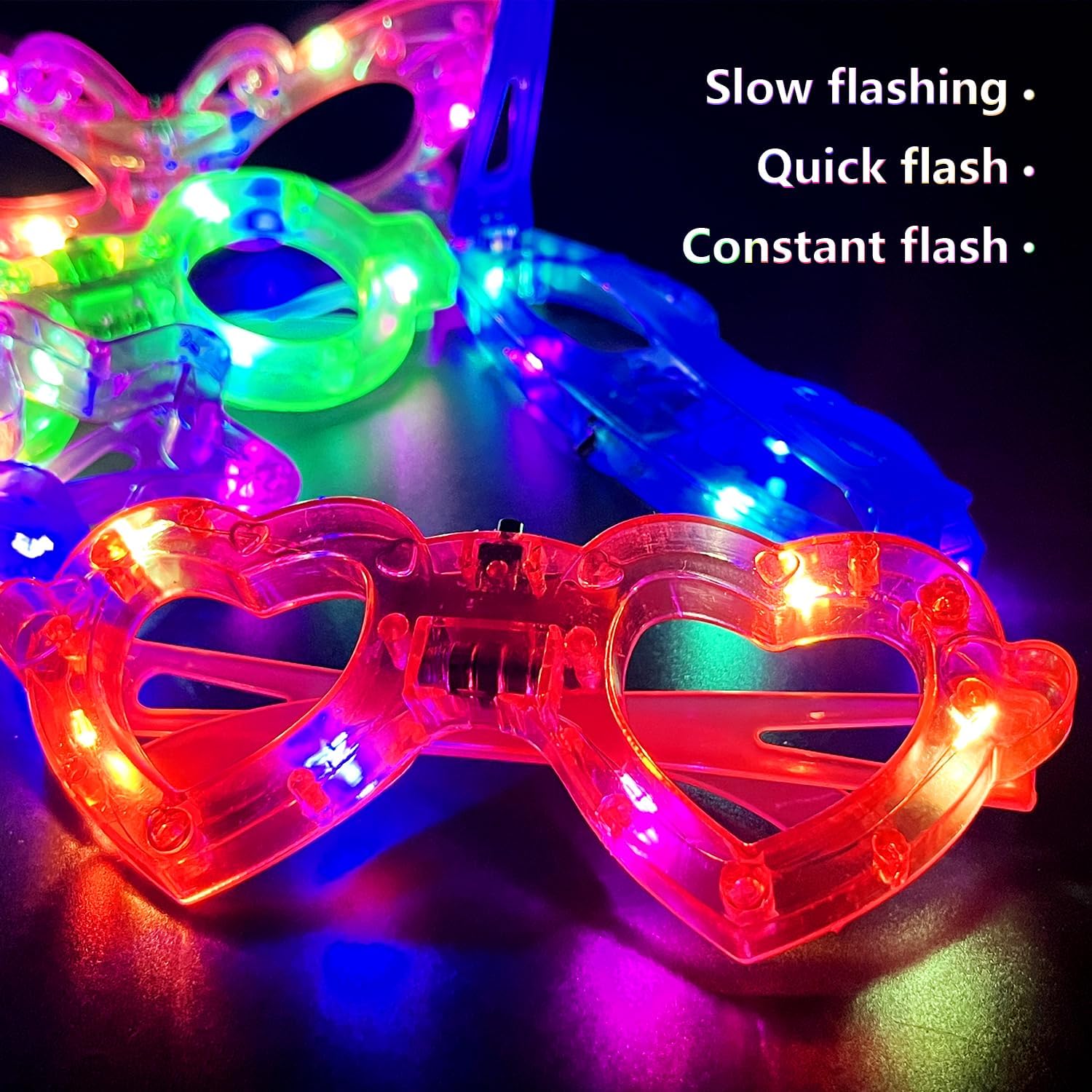 12 gafas LED luminosas que bri - Glow In The Dark Party Glasses reseña y precio