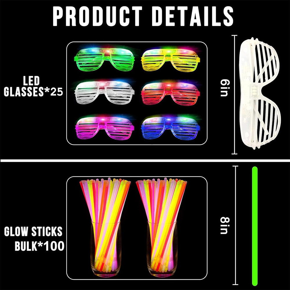 Paquete de 136 luces que brill - Glow In The Dark Party Glasses reseña y precio