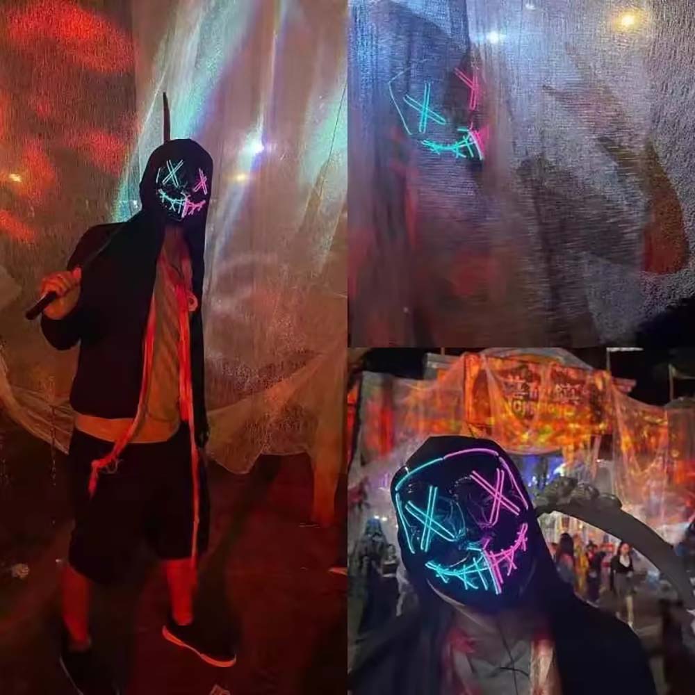 Máscara de purga LED de neón i - Led Purge Mask Halloween reseña y precio