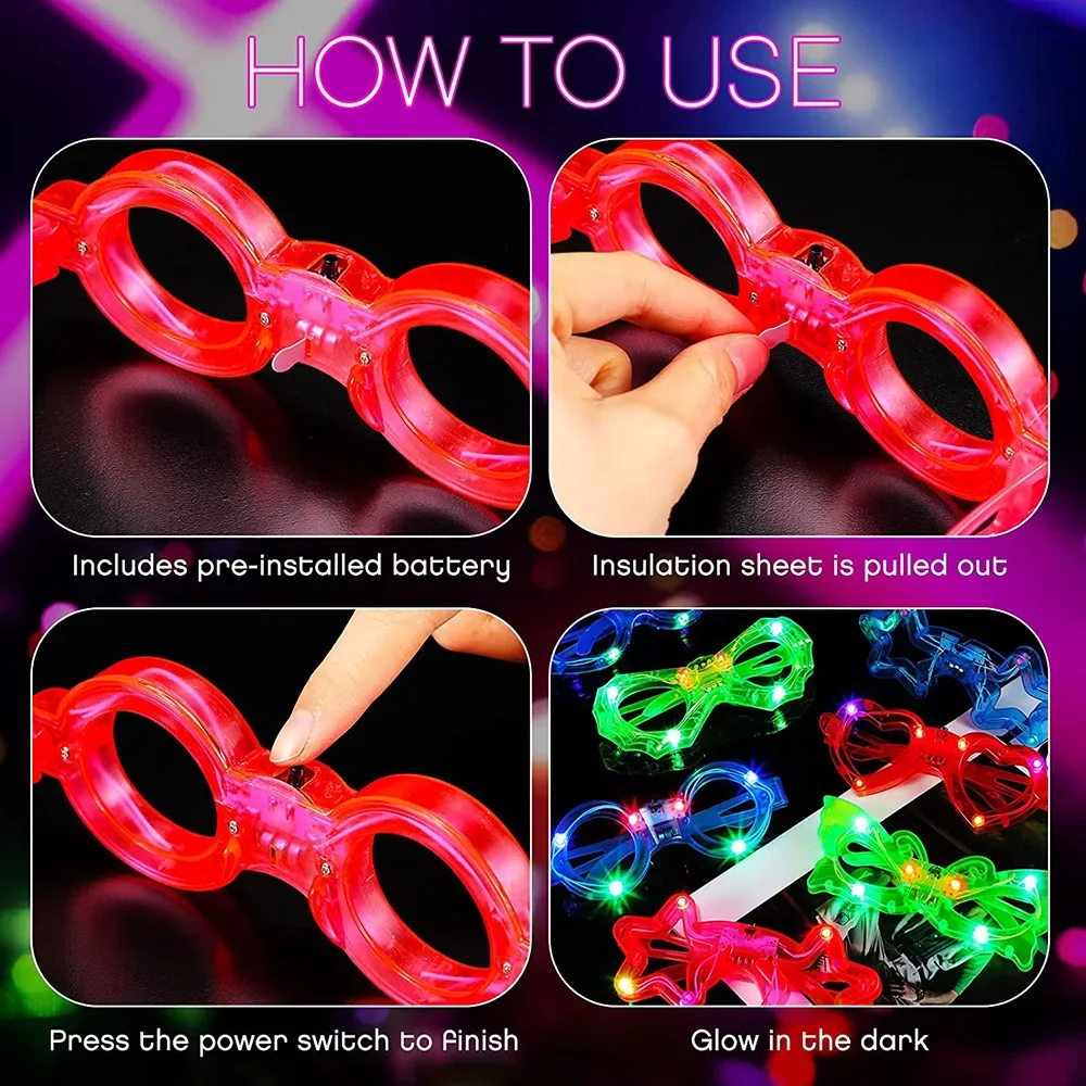 Gafas LED de neón que brillan  - Glow In The Dark Party Glasses reseña y precio